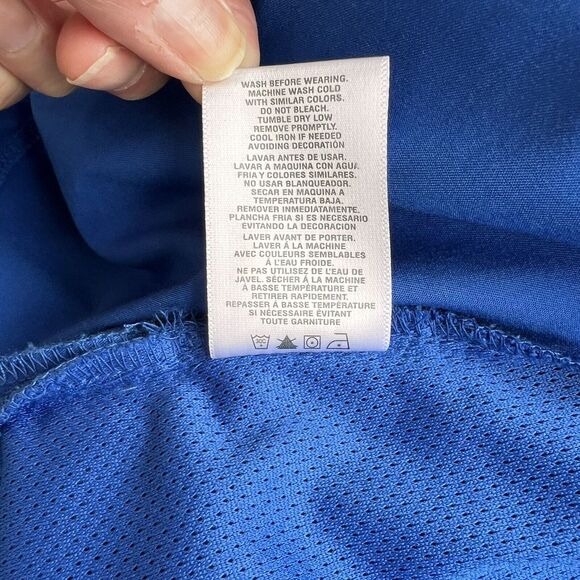 Cherokee LUXE Sports Mock Wrap Scrub Top Large Breathable Blue Medical Uniform - Picture 15 of 15